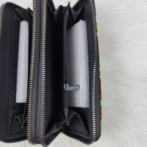 New colorful double zipper wallet with strap - Picture 6 of 8